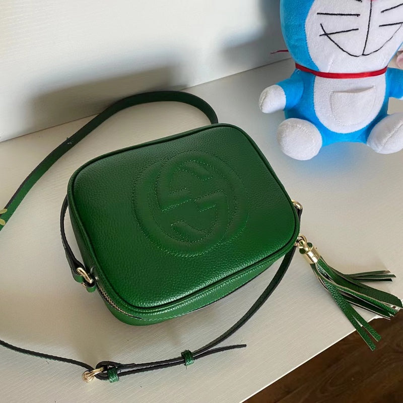 GGP76 leather Ladies black camera 21-15-7cm bag