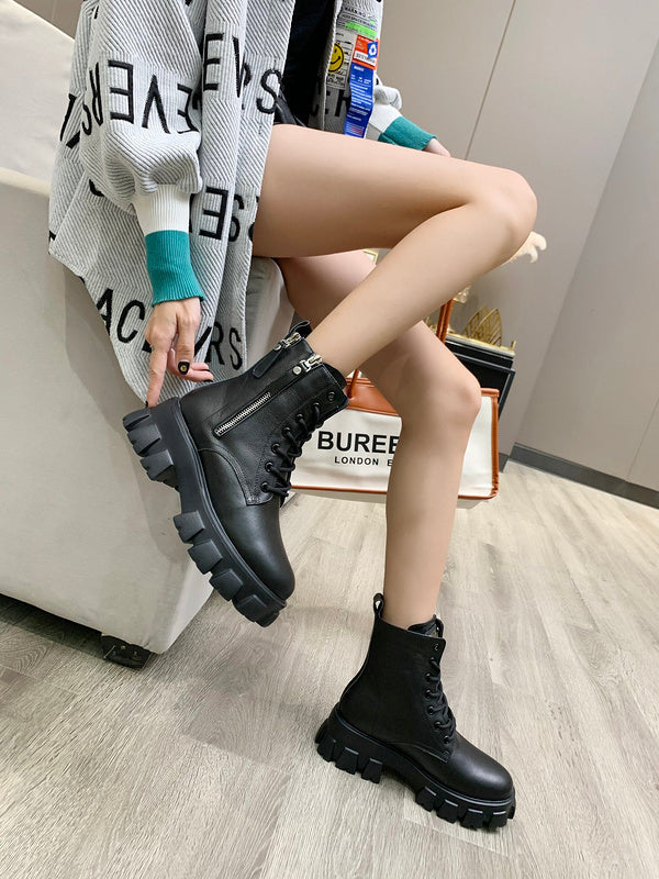 HJPS1 Leather Shoes Women 35-40 with box