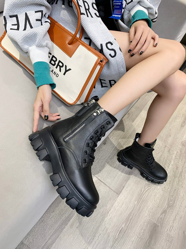 HJPS1 Leather Shoes Women 35-40 with box