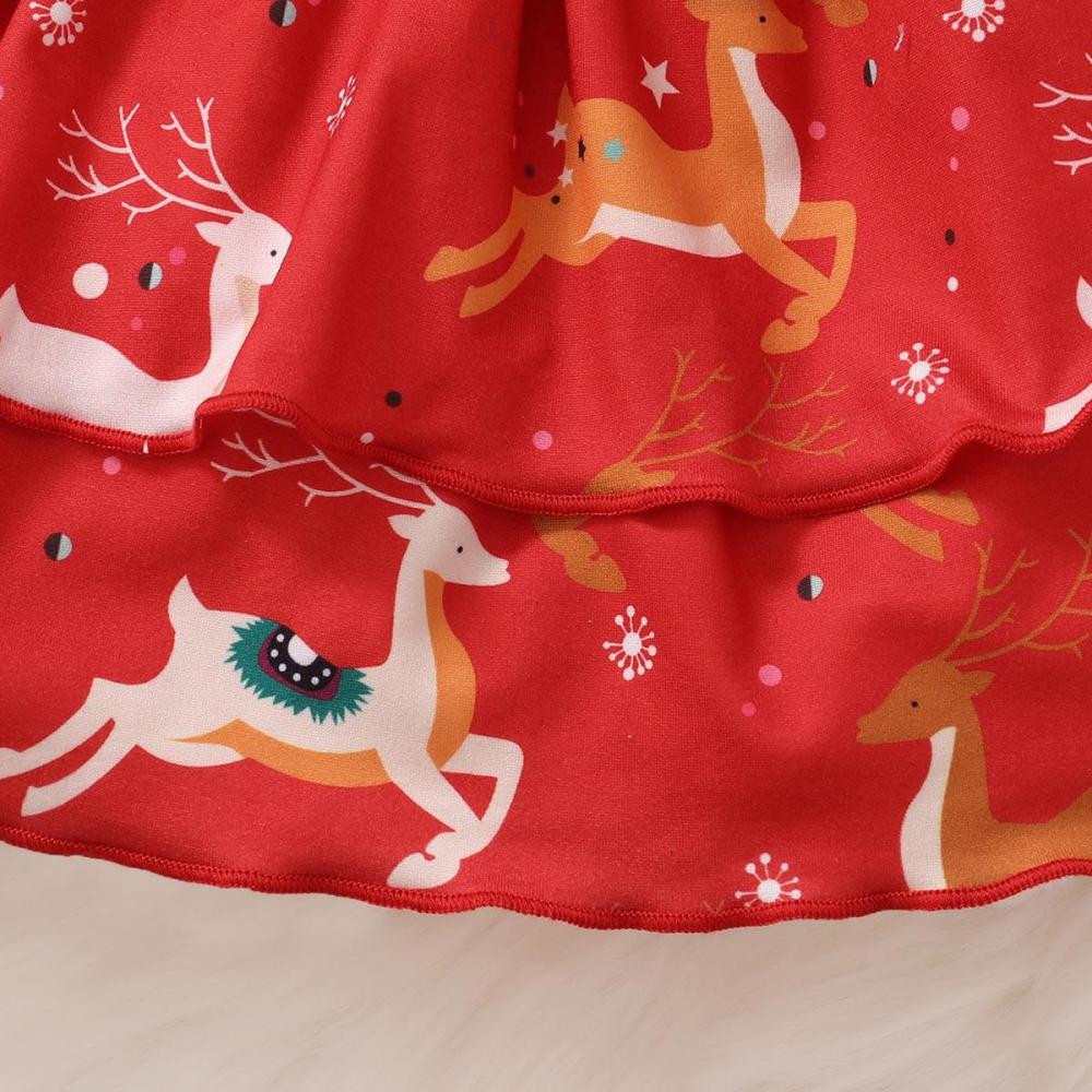 Autumn Christmas Girls Print Long-sleeve Dress + Hairband Wholesale Baby Girls Dress
