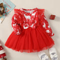Christmas Baby Girls Western-style Elk Mesh Dress Wholesale Girls Dress