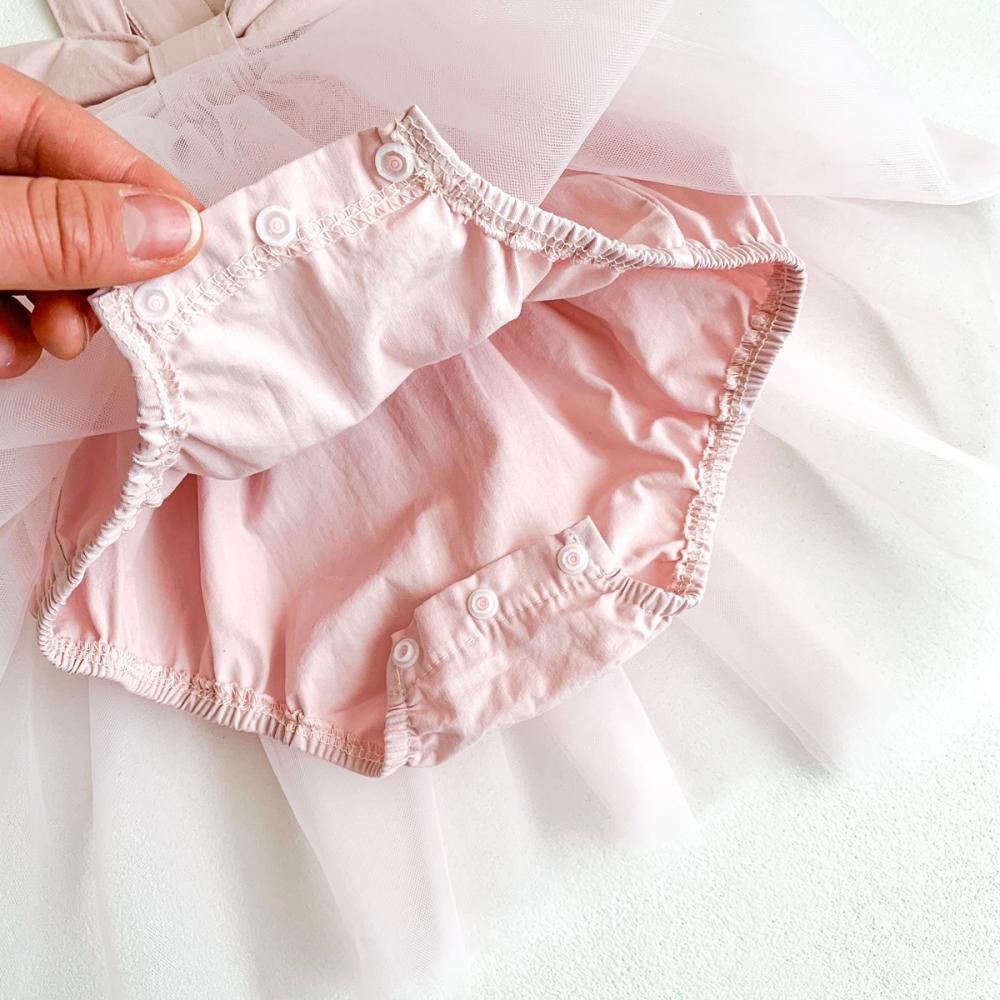 Summer Girls Big Bow Suspender Jumpsuit Mesh Princess Skirt Baby Clothes Wholesale
