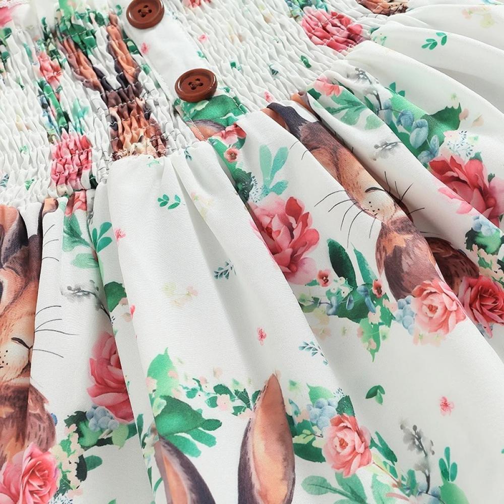 Easter Baby Sling Dress Bunny Flower Sleeveless Sling Princess Sling Dress Wholesale