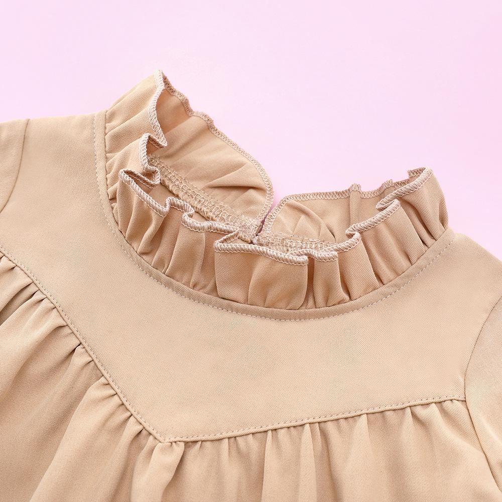Girls Long Sleeve Solid Color Dress Wholesale Girls Dress