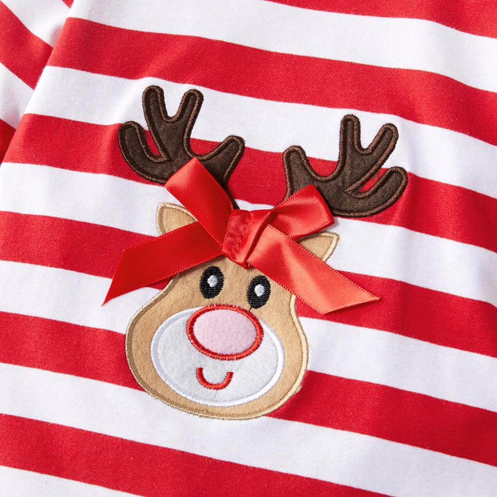 Christmas Cotton Striped Long Sleeve Ruffle Dress Baby Dress Wholesale