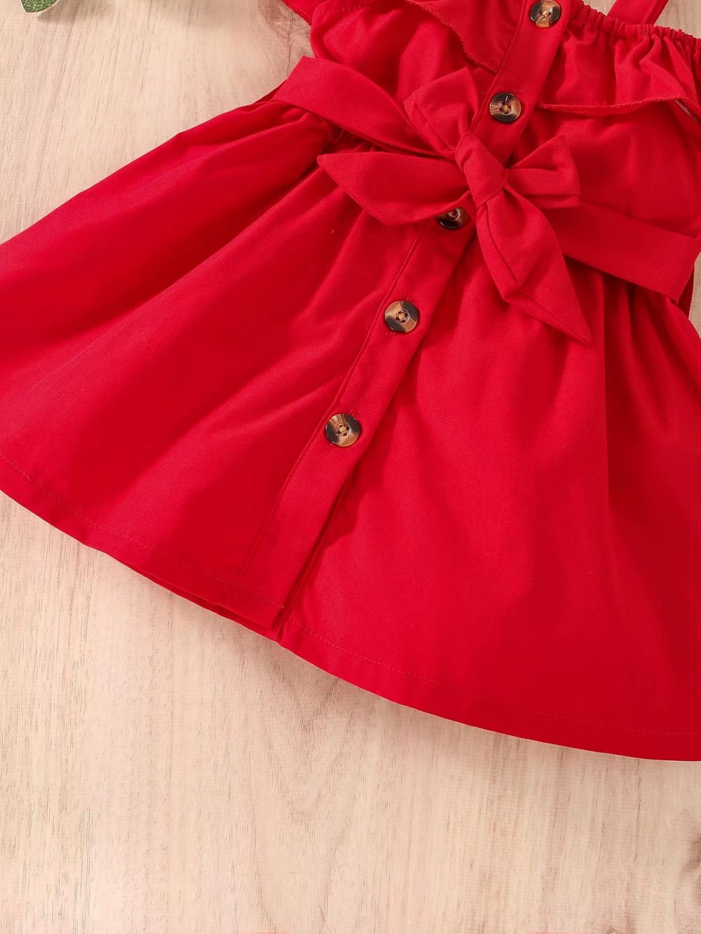 Baby Spring And Summer Condole Belt Shoulder Ruffled Button Strap Waist Princess Dress Wholesale Girls Dress