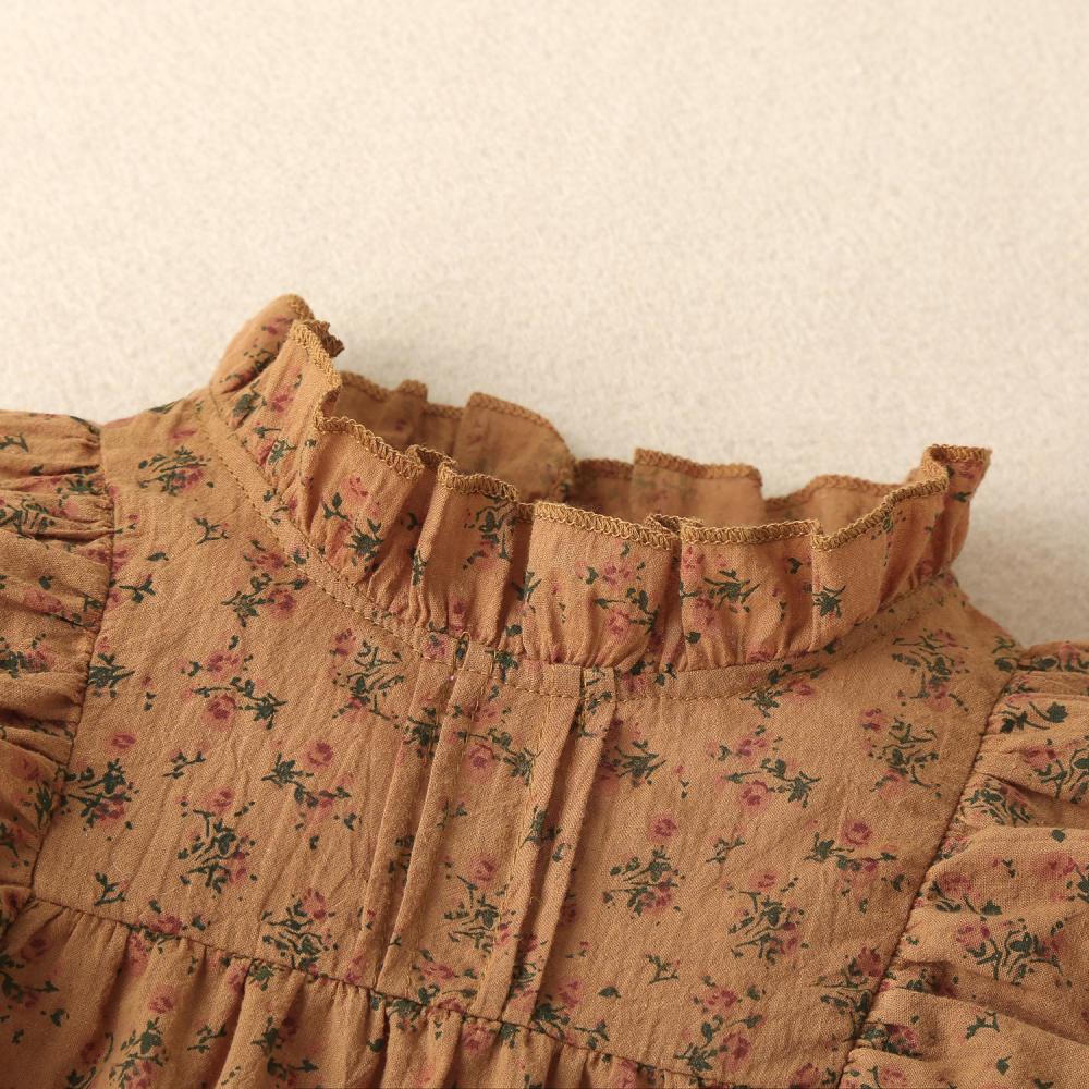 Infant Autumn Floral Ruffle Dress Wholesale Baby Girl Dress