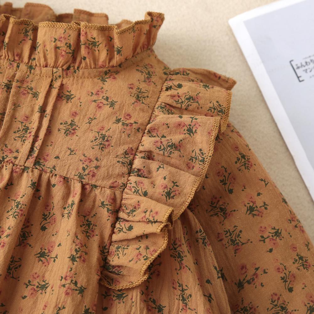 Infant Autumn Floral Ruffle Dress Wholesale Baby Girl Dress
