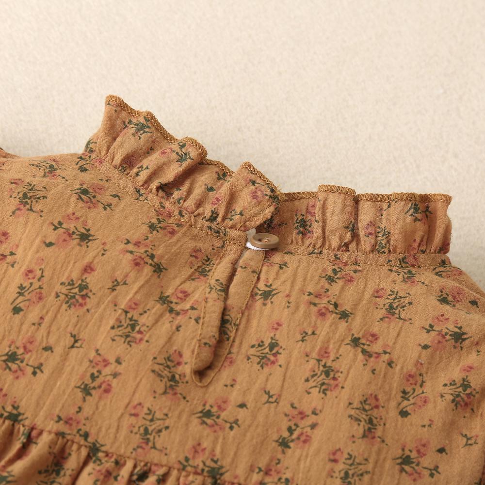 Infant Autumn Floral Ruffle Dress Wholesale Baby Girl Dress