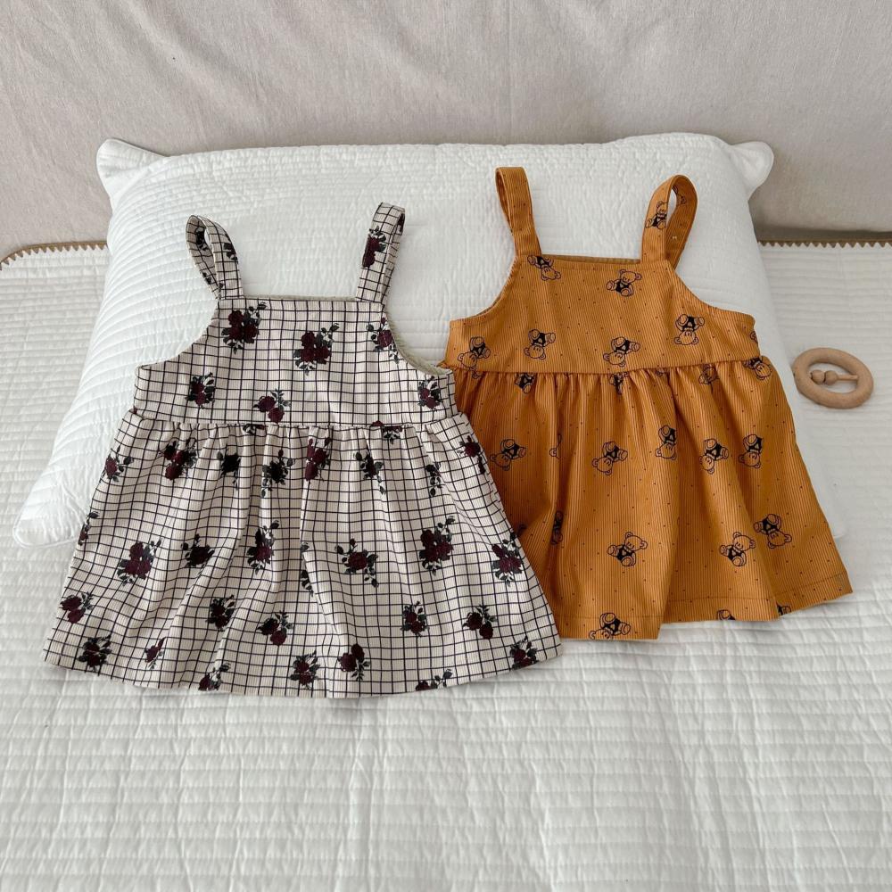 Summer Baby Suspender Skirt Baby Print Western Style Cute Dress Wholesale Girls Dress