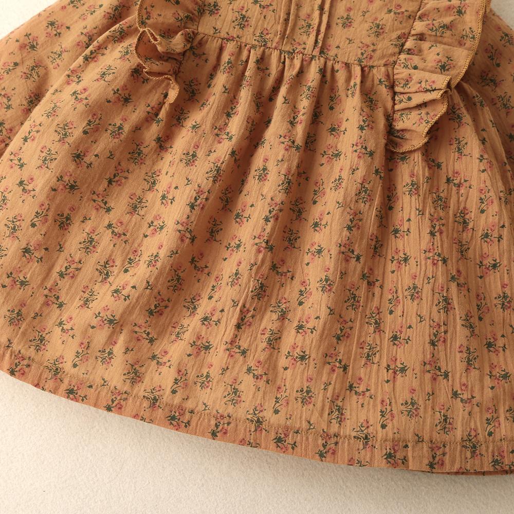 Infant Autumn Floral Ruffle Dress Wholesale Baby Girl Dress