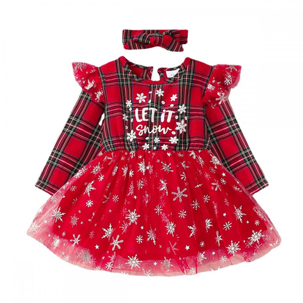 Christmas Spring Autumn Baby Girls Mesh Dress Wholesale Girls Dress