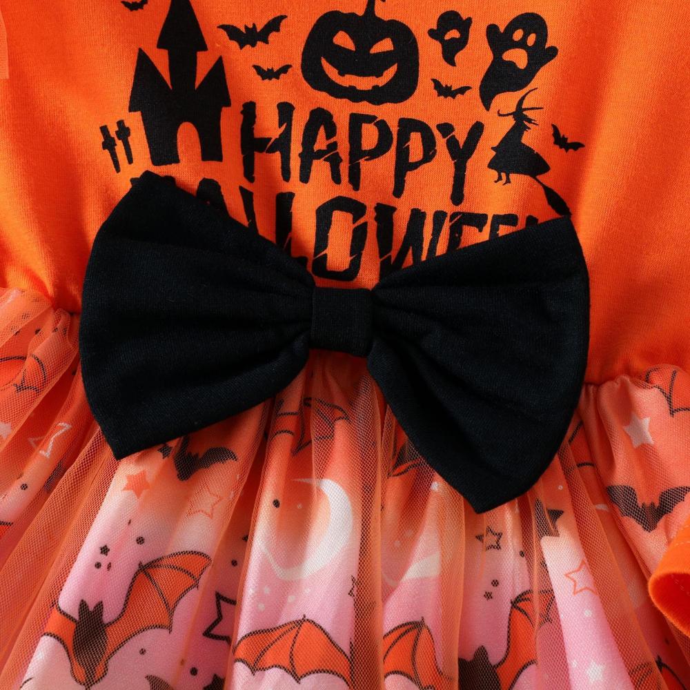 Halloween Girls Dress Spring Autumn Long Sleeve Dress Wholesale Baby Girls Dress