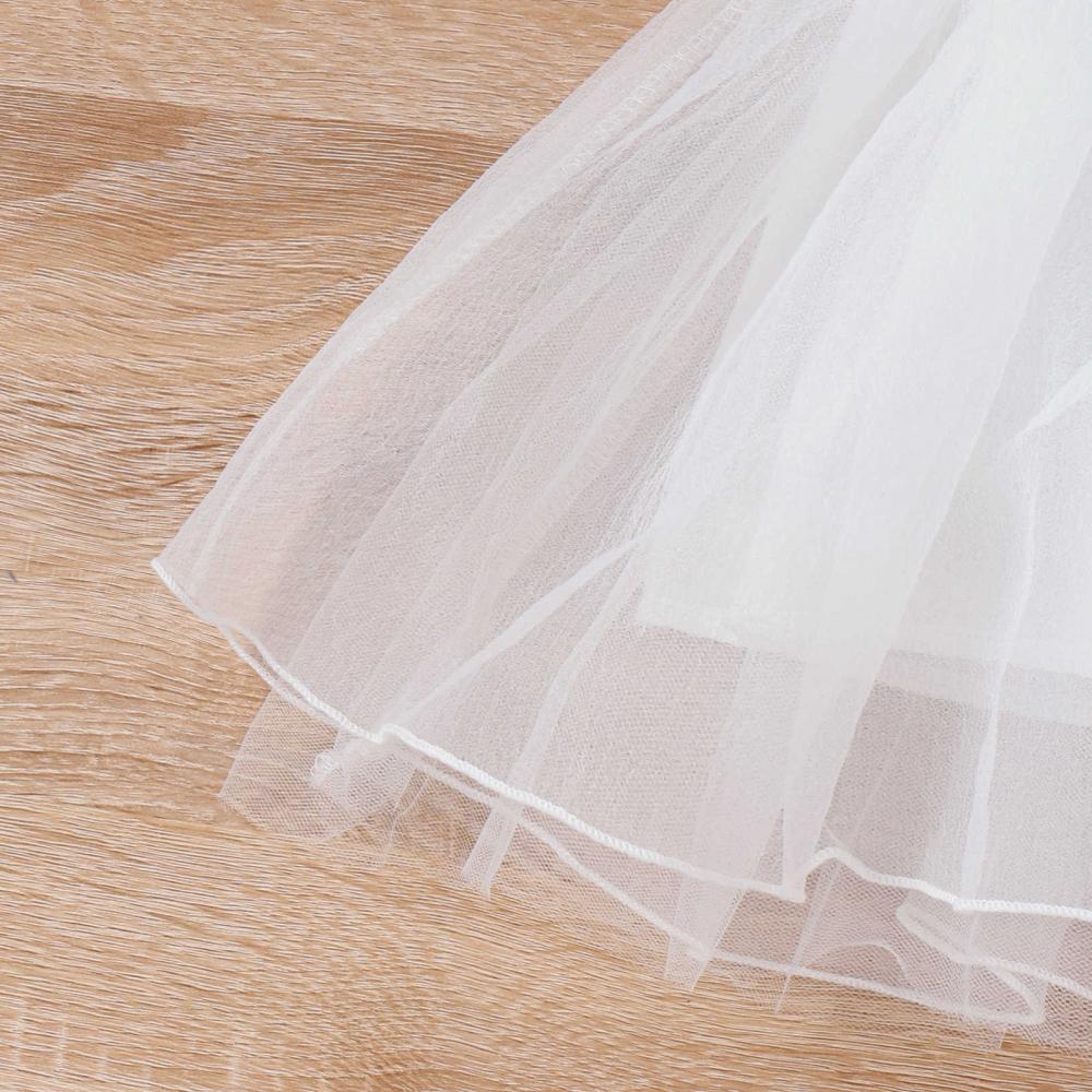 Summer Short Sleeve Lace Stitching Bow Mesh Skirt Princess Girl Dress Wholesale Baby Clothing