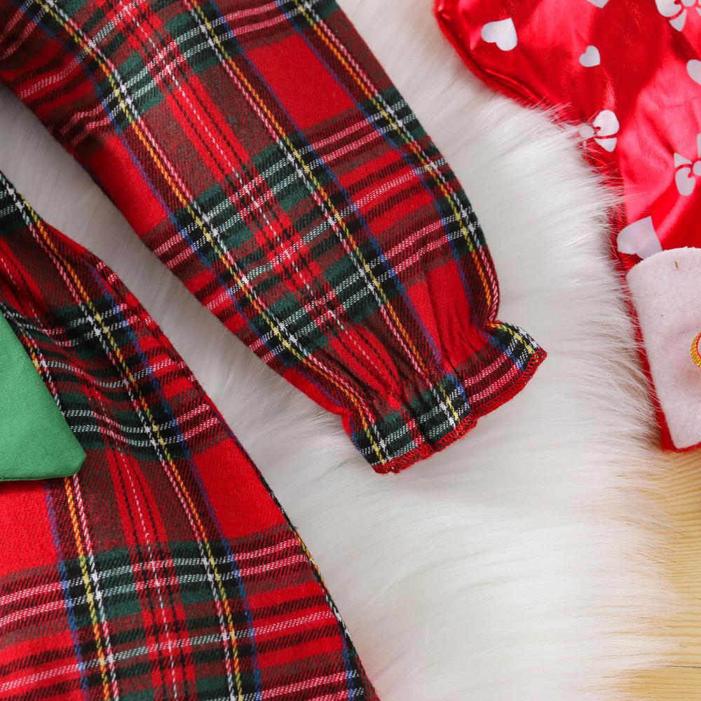 Christmas Girls Autumn and Winter Princess Bow Plaid Dress Wholesale Girls Dress