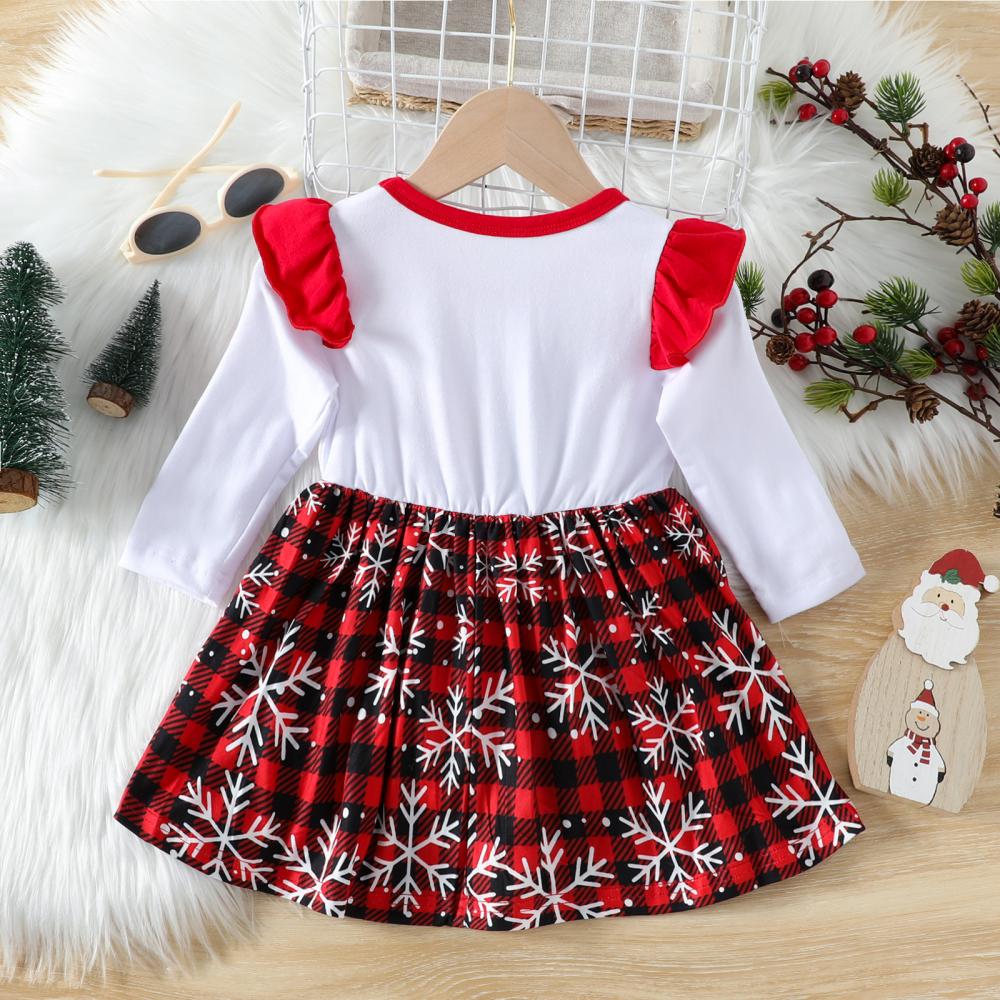 Autumn Girls Christmas Long Sleeve Plaid Dress Wholesale Girls Dress