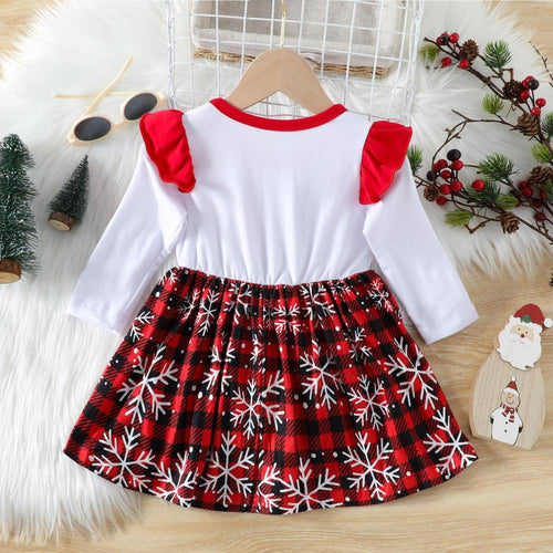 Autumn Girls Christmas Long Sleeve Plaid Dress Wholesale Girls Dress
