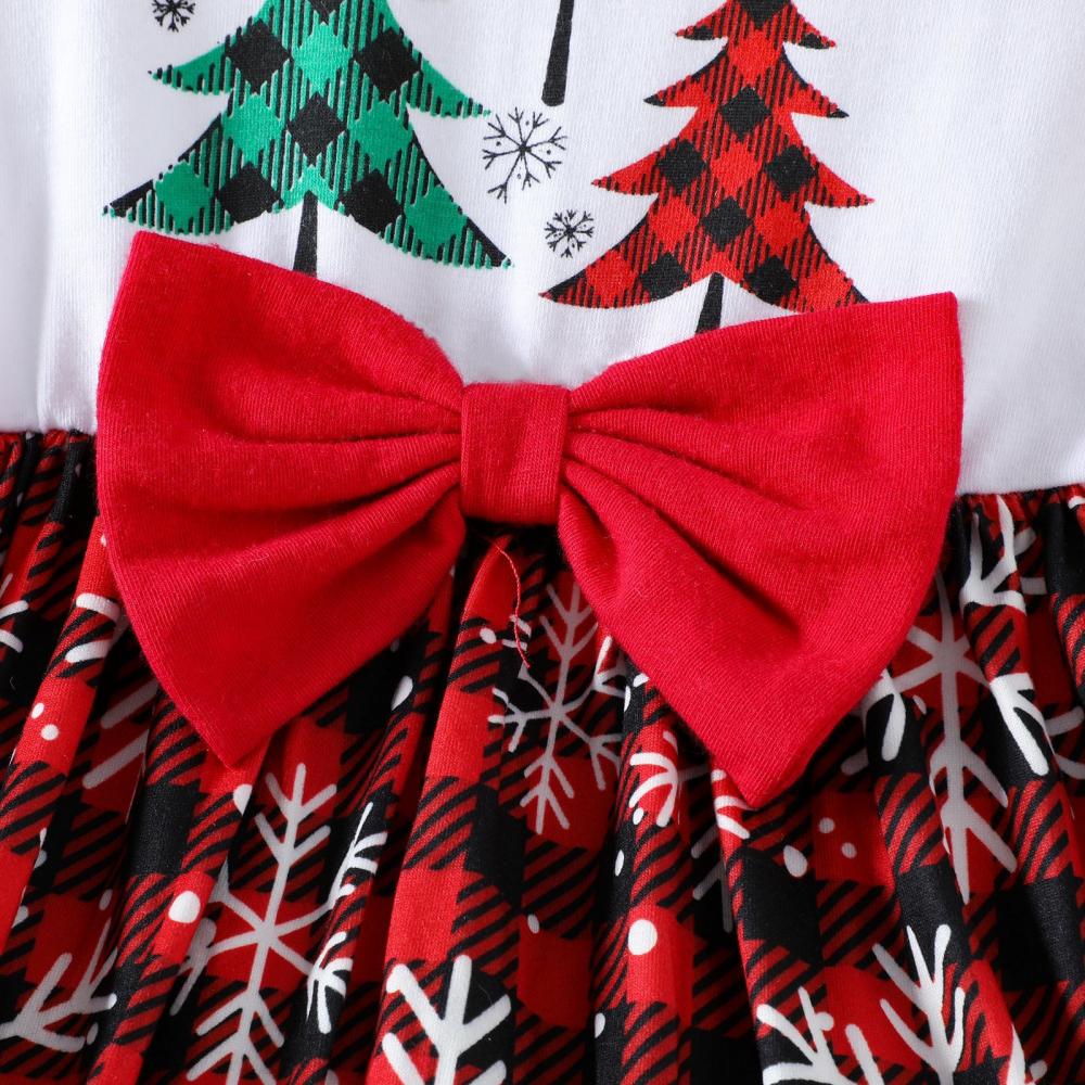 Autumn Girls Christmas Long Sleeve Plaid Dress Wholesale Girls Dress
