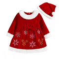 Little Girl Christmas Velvet Dress + Hat Wholesale Girls Dress