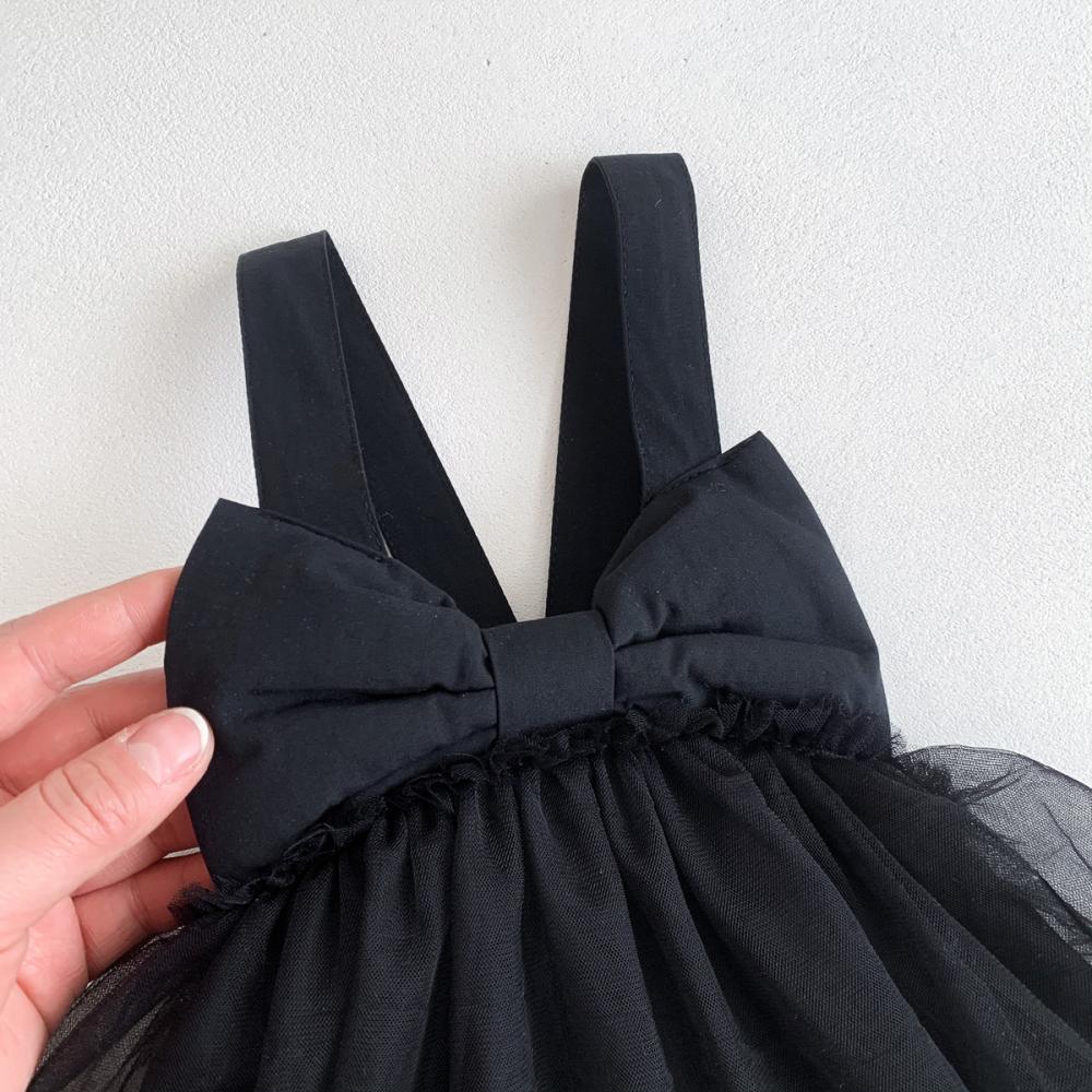 Summer Girls Big Bow Suspender Jumpsuit Mesh Princess Skirt Baby Clothes Wholesale